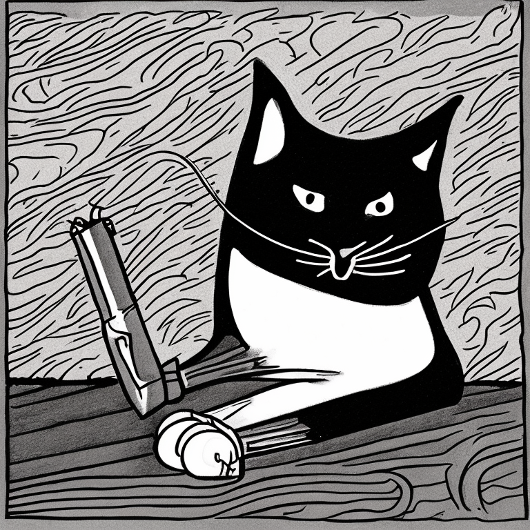 A cat using a tool